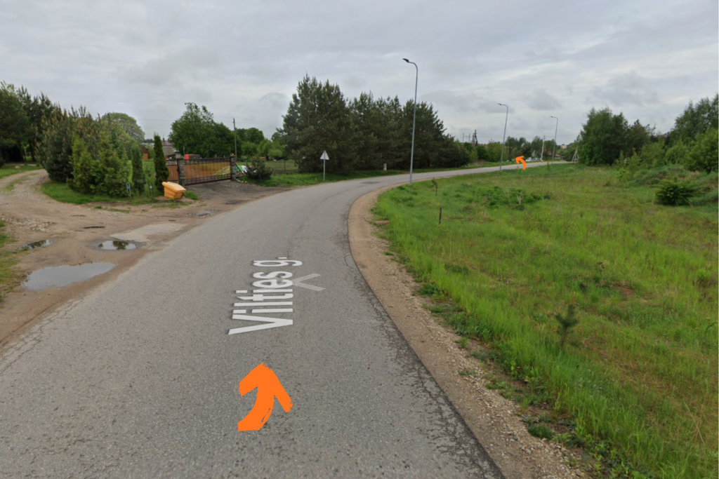 Važiavimas Vilties gatve tiesiai link Tvarkingas Auto autoserviso Kuprioniškėse